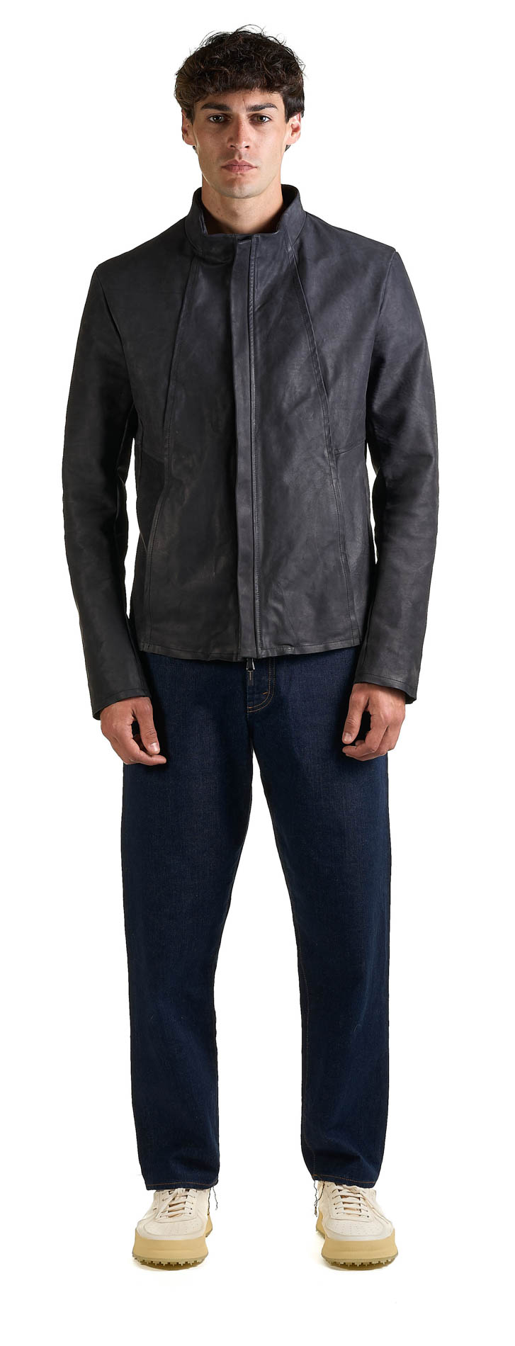 DANIELE BASTA LEATHER AND SILVER JACKET